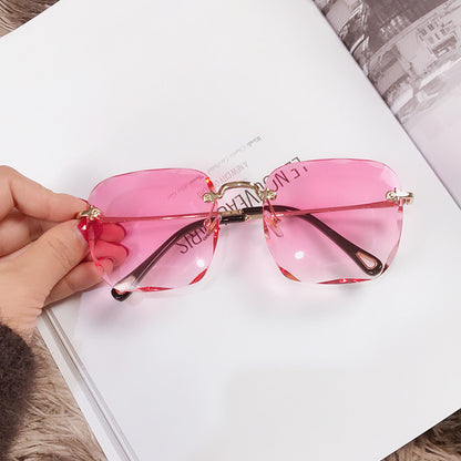 Trendy Square Frameless Sunglasses - Polygonal Style
